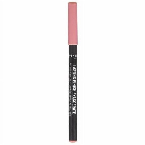 Rimmel Crayon à lèvres automatique Lasting Finish Exaggerate, crémeux, mélange de cire, silicone volatil et vitamines (E,C), 100% sans cruauté