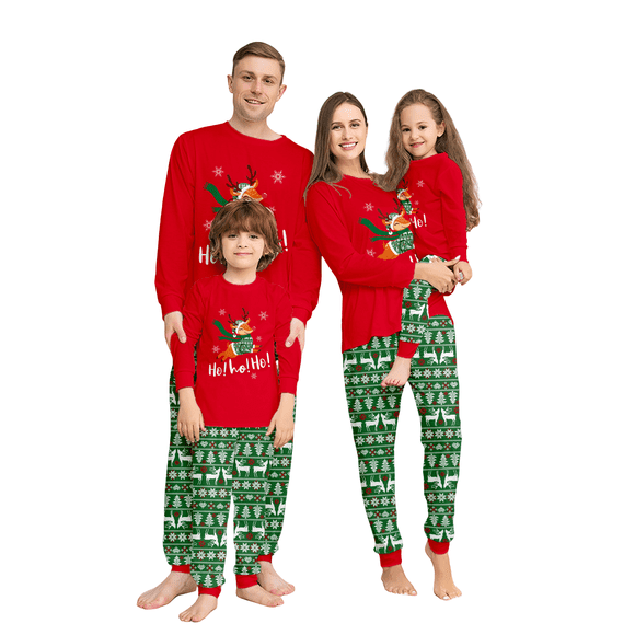YISITIAN Christmas Family Pajamas Matching Sets, Holiday Matching Pajamas for Family Christmas Party, Cozy Long Sleeve Pajama Set for Festive Nights AZ1014-3824