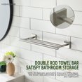 thumbnail image 3 of KOKOSIRI Hand Towel Holder Rack 16 Inch Bathroom Double Towel Bars Rails for Bath Toilet Brushed Nickel Stainless Steel B5005BR-L16, 3 of 9