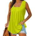 thumbnail image 2 of Birdeem T-Shirt Mode Femme Couleur Unie Col Carré Confortable Ample Sans Manches Blouse Décontractée, 2 of 6