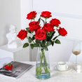 thumbnail image 3 of TETOU 10pcs Artificial Rose Flowers Petals Silk Fake Roses Real Touch for Party Bridal Wedding Centerpiece Bouquet Decor(Red), 3 of 6