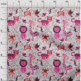 thumbnail image 3 of oneOone Rayon Pink Fabric Cute Animal Sewing Material Print Fabric By The Yard 56 Inch Wide, 3 of 4