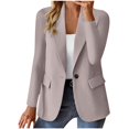 thumbnail image 1 of ManxiVoo Professional Womens Blazer Cardigan Open Front Lightweight Office Wear Versatile Spring Layering Piece S Size Khaki, 1 of 6