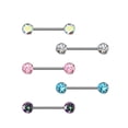 thumbnail image 3 of BodyJewelryOnline Nipple Barbell Implant Grade Titanium with CZ bezel Set Internally Threaded Women, 3 of 6