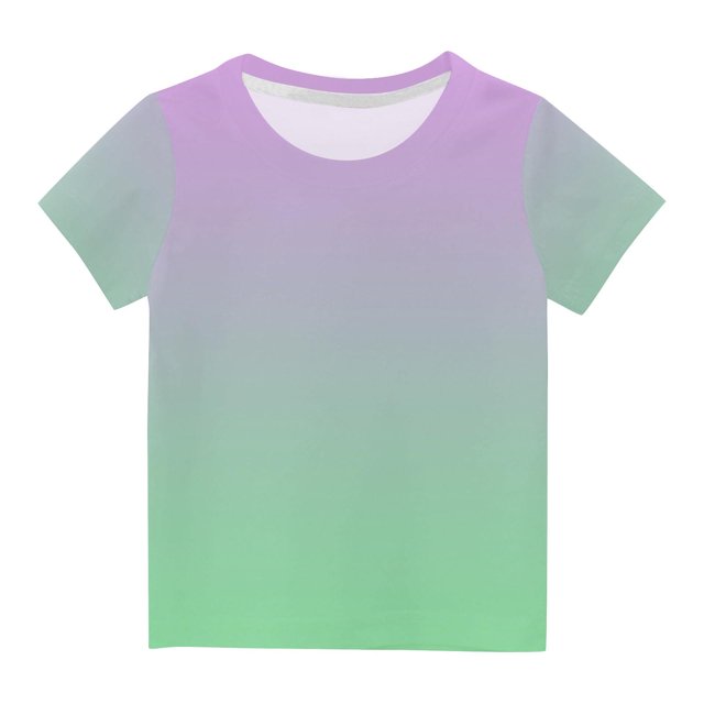 Plebaso Baby Boys Girls Short-sleeved T-Shirt Gradient Color Round Neck Tees Top Baby Summer Clothes