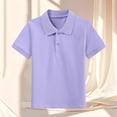 thumbnail image 2 of Annhoo Polos d'Été pour Filles à Manches Courtes, Col Rabattu, Boutons, Coton, Tennis, Uni, Décontracté, Tunique Basique, 2 à 15 Ans, 2 of 3