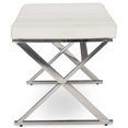 thumbnail image 4 of Bowery Hill Banc en Simili Cuir Blanc et Argent, 4 of 4