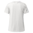 thumbnail image 5 of Hauts Décontractés pour Femmes en Dentelle Florale Ajourée T-Shirts Mode Col Rond Blouses Manches Courtes Été Chemises Bohèmes Tuniques, 5 of 5