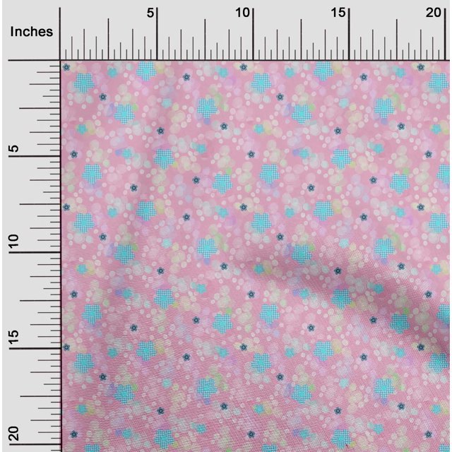 oneOone Cotton Flex Fabric Dot & Flower Floral Print Sewing Fabric BTY 40 Inch Wide