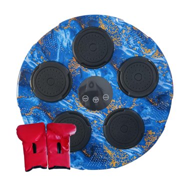Smart Boxing Trainer Music Boxing Machine Silent Equipment Kids Adults Music Boxing Machine Wall Target for Practice Exercise Blue with Gloves