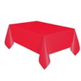 thumbnail image 1 of Unique Industries Red Solid Rectangular Plastic Tablecloths, 54" x 108" - 3ct, 1 of 4