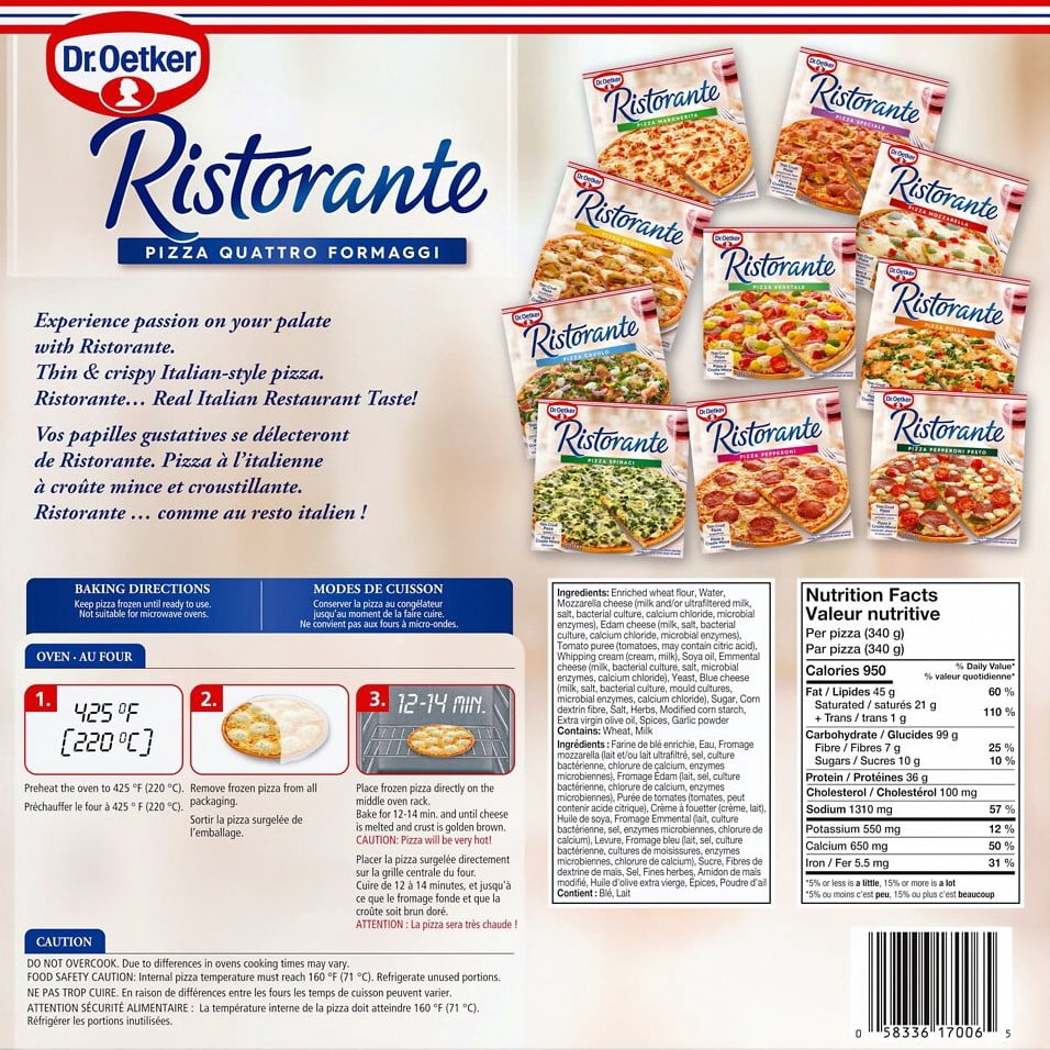 Dr. Oetker Ristorante Pizza aux 4 fromages 340g
