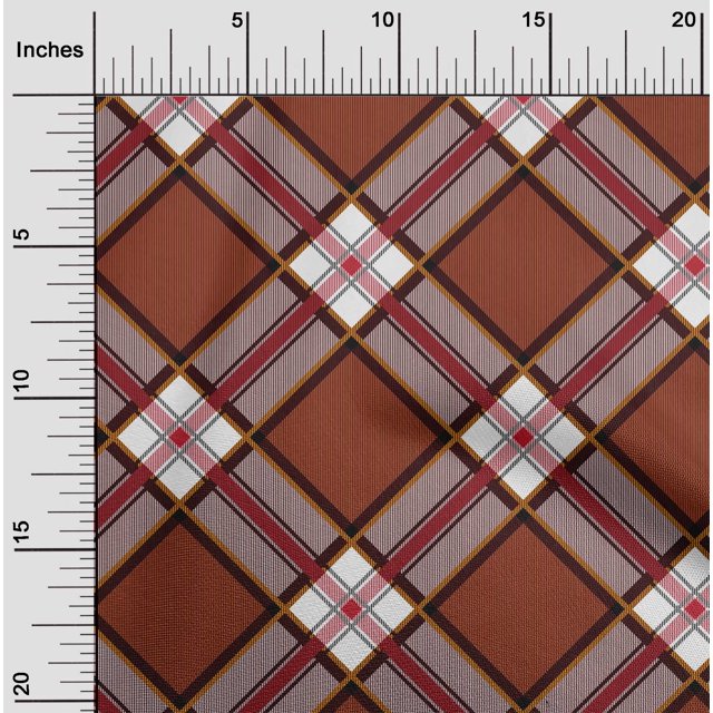 oneOone Polyester Lycra Fabric Tartan Check Printed Craft Fabric BTY 56 Inch Wide