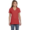 thumbnail image 2 of Hanes T-Shirt à Col en V Nano-T pour Femmes, TP, Rouge Vintage, 2 of 7