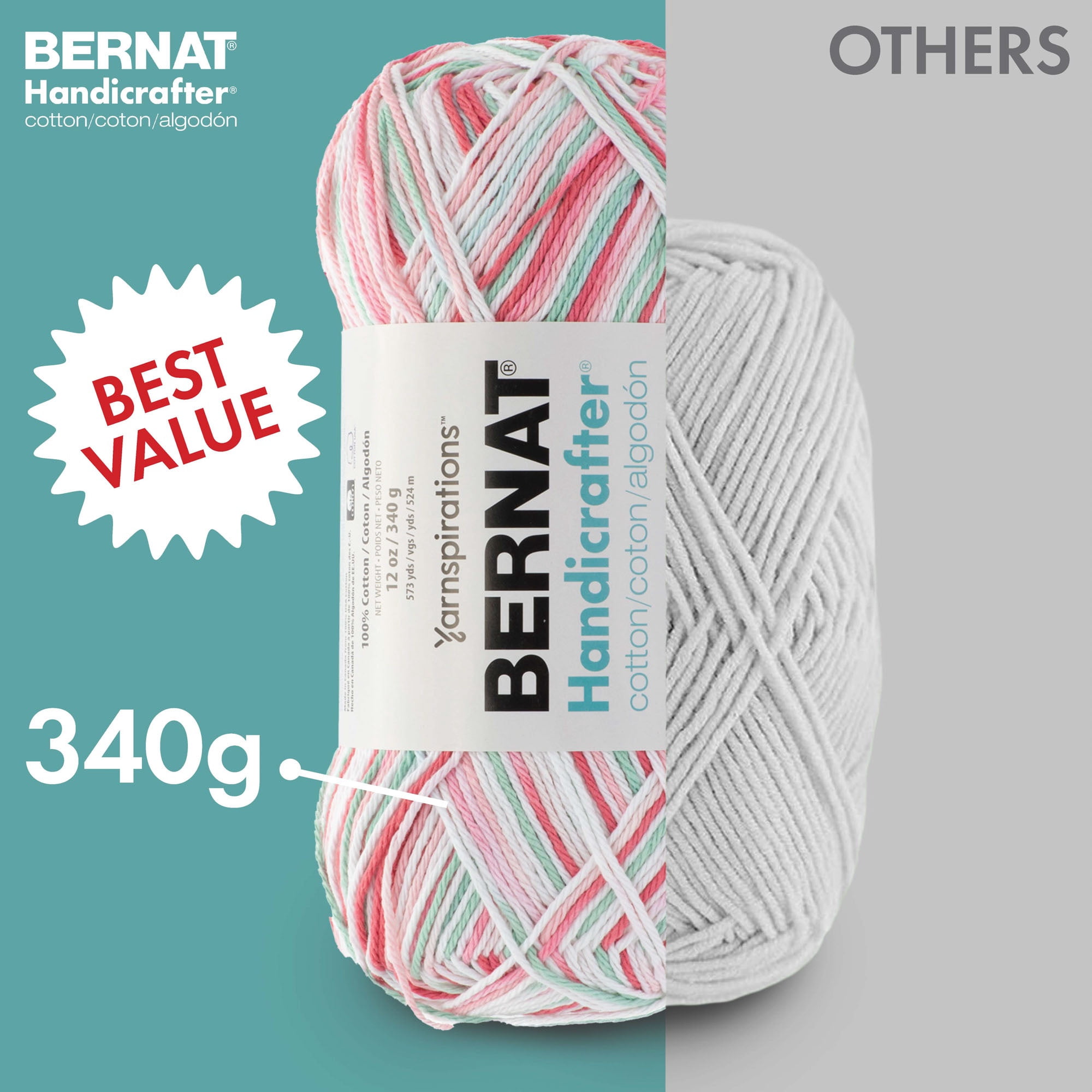 Bernat® Fil Ombre Handicrafter®, Coton #4 Moyen, 12oz/340g, 573 Yards