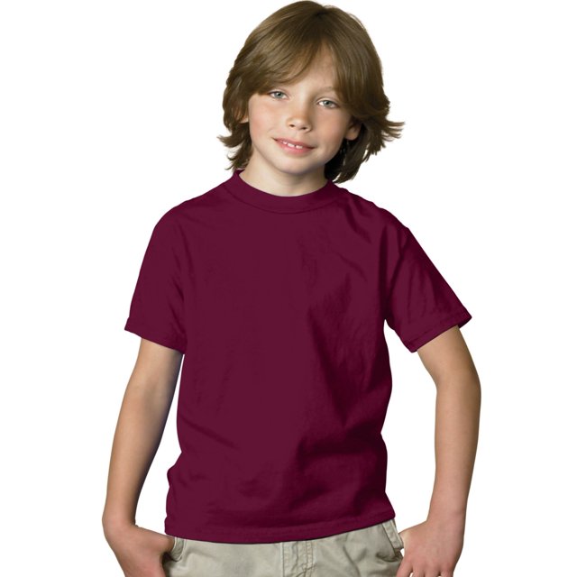 Hanes T-Shirt Lourd pour Garçon 5,2 oz COMFORTSOFT, m, Bordeaux