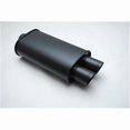 thumbnail image 1 of Vibrant Power 15" Long 2.5" Inlet 3" Outlet Flat Black Oval Muffler w/ Dual Tips, 1 of 5