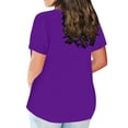 thumbnail image 3 of Yuyuzo Hauts Grande Taille pour Femmes T-Shirts à Manches Courtes à Col Rond T-Shirts de Couleur Unie T-Shirts Basiques Unis, 3 of 5