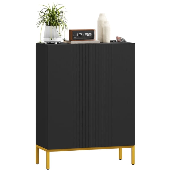 HOMCOM Armoire Moderne de Rangement pour Chaussures Armoire à Chaussures avec Portes à Fermeture en Douceur Noir