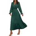 thumbnail image 2 of Gspmoly Robes pour Femmes, Robe à Manches Longues Décontractée à Col en V et à la Mode pour Femmes au Tempérament, Robes de Mariage pour Femmes Offres des Fêtes, 2 of 6