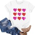 thumbnail image 1 of TIMIFIS T-Shirts pour Femmes de la Saint-Valentin Été Décontracté Manches Courtes Col Rond T-Shirts Mode T-Shirt Imprimé Cœur d'Amour, 1 of 4