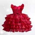 thumbnail image 2 of XDZJLR Girl Dresses Children'S Mesh Stylish Little Princess Tutu Solid Color Flying Sleeve Dress, 2 of 7