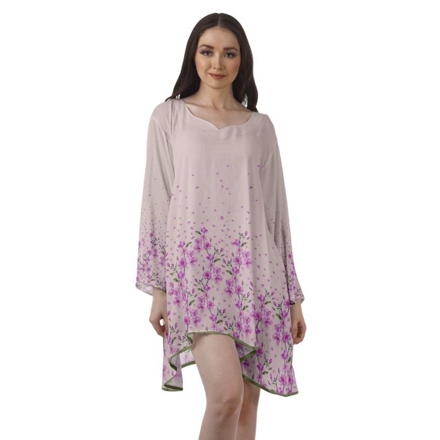 Moomaya Robe de Cocktail Imprimée à Manches Longues Tenues de Noël Robe Courte pour les Fêtes