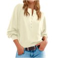 thumbnail image 1 of Longs Chandails pour Femmes Mode pour Femmes Col Rond à Boutons Manches Longues Hauts Unis Chandail à Enfiler Chandail Tendance et Confortable Vêtements d'Hiver Chandails d'Hiver pour Femmes, 1 of 8