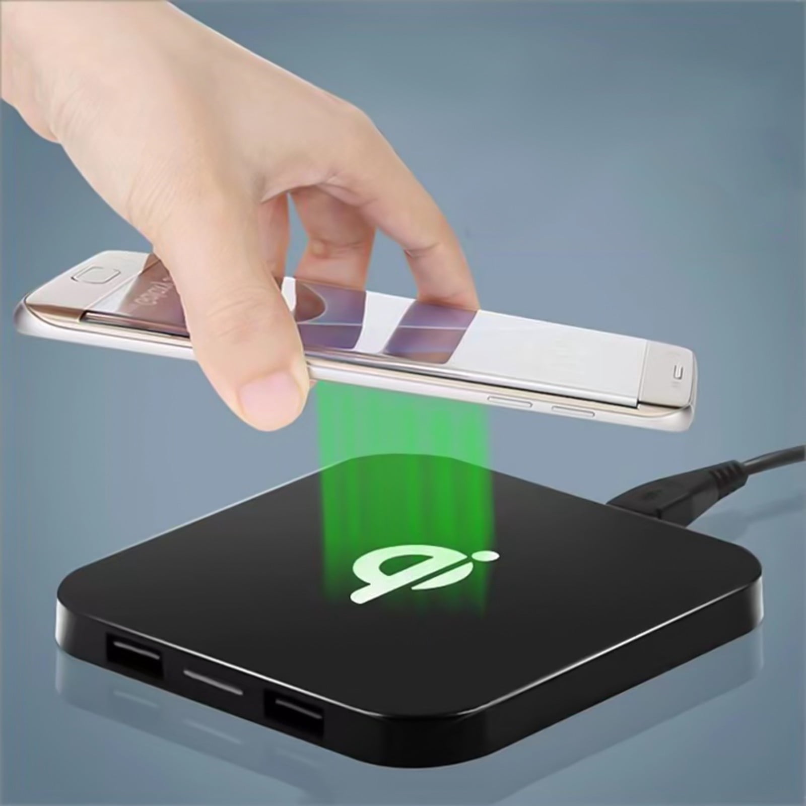 TopLLC Wireless Charger For Smartphones 5W Desktop Wireless Charger IOS & Android With 2 USB Ports on Clearance