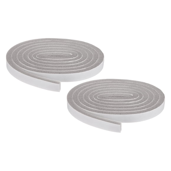 Uxcell Foam Insulation Tape 9/16" W x 3/8" t x 6.5FT, 2 Pcs Single-Sided Self Adhesive Weather Stripping Door Seal Strip for Door Window Air Conditioning, Gray