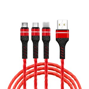 Amdohai 3-IN-1 USB Charging Cable Multi Line Type C Micro USB Connector Replacement for Charging Cable