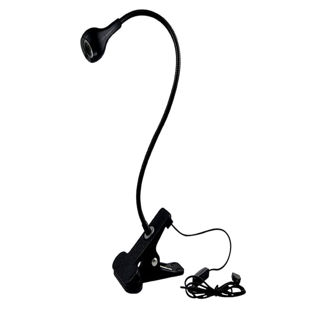 Tiezhimi Flexible LED USB Table Lamp Clip Bed Study Reading Light Black