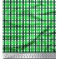 thumbnail image 1 of Soimoi Moss Georgette Fabric Gingham Check Printed Fabric 1 Yard 42 Inch Wide, 1 of 3