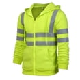 thumbnail image 2 of Long Sleeve Tops Mens Road Work High VisibilityPullover Long Sleeve Hooded Sweatshirt Tops Blouse, 2 of 6