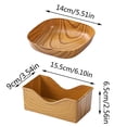 thumbnail image 4 of 8PCS Wood Grain Square Plastic Plates - 14CM Dinner Plates with Storage Holder, for Wedding, Camping, 4 of 6