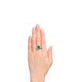 thumbnail image 2 of RYLOS Bagues pour Femmes Bague en Argent Style Classique de Designer Ovale 12X10MM Bague Solitaire en Pierre Précieuse Mai Émeraude Bijoux pour Femmes Taille 10.5, 2 of 7