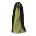 thumbnail image 2 of Dual Color Simulation Soft Doll Long Straight  With Bangs 1/4 Ball Joint, High Temperature Fiber, Fits Head Size 18.5-21cm For Fashionable And Lifelike Dolls, 2 of 8
