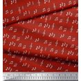thumbnail image 2 of Soimoi Red Cotton Duck Fabric Notes Musical Instrument Decor Fabric Printed Yard 42 Inch Wide, 2 of 5