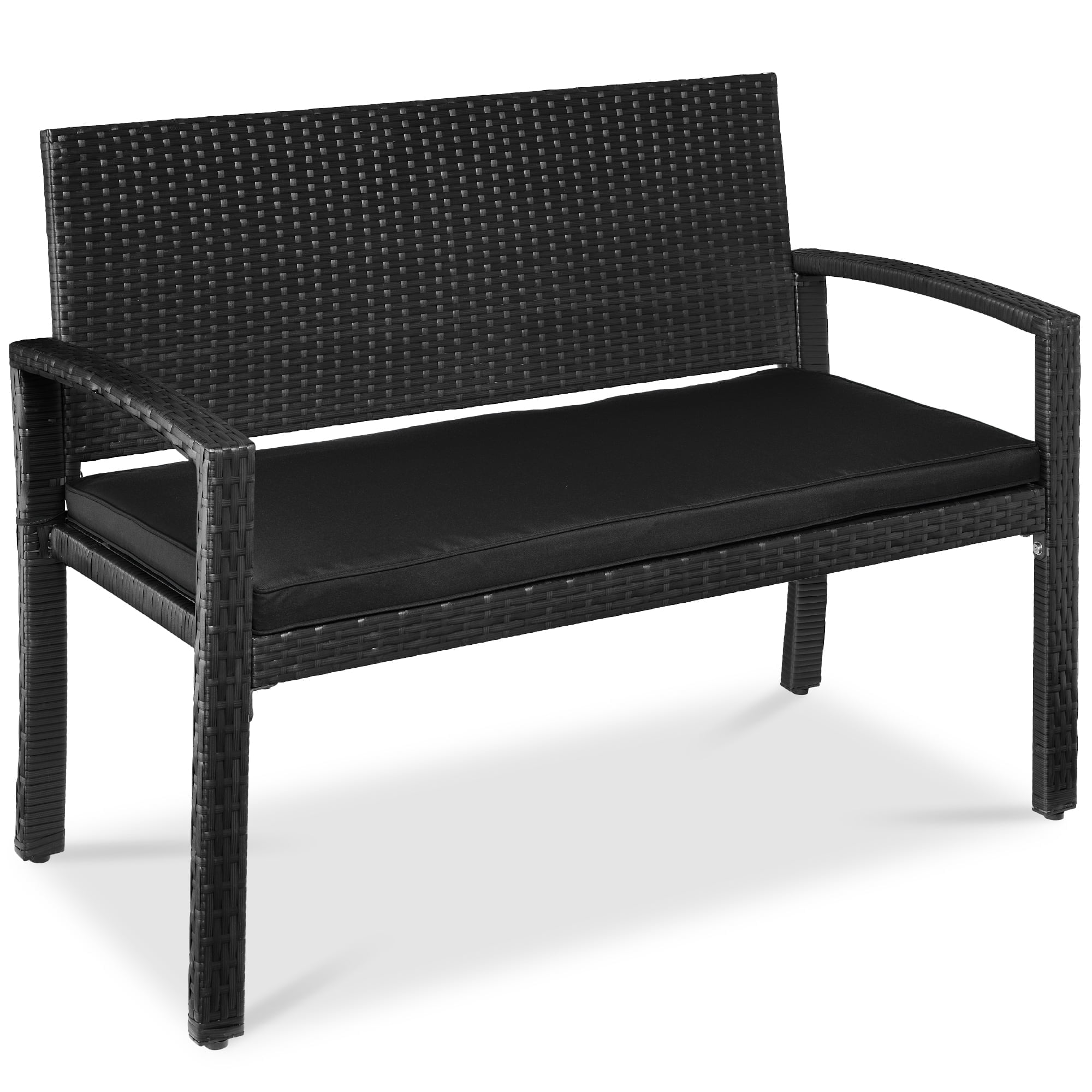 Best Choice Products 2-Person Outdoor Wicker Bench Garden Patio Porch ...