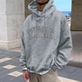 thumbnail image 2 of MIASHUI Men's Basic Pullover Hoodie with Front Pocket and Adjustable Drawstring, Comfortable Casual Wear for Everyday Use Grey,L, 2 of 4