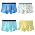 thumbnail image 1 of MIASHUI Boys Cotton Boxer Briefs Comfortable Underwear Cute Cartoon Underpants 4 Pack,110, 1 of 2