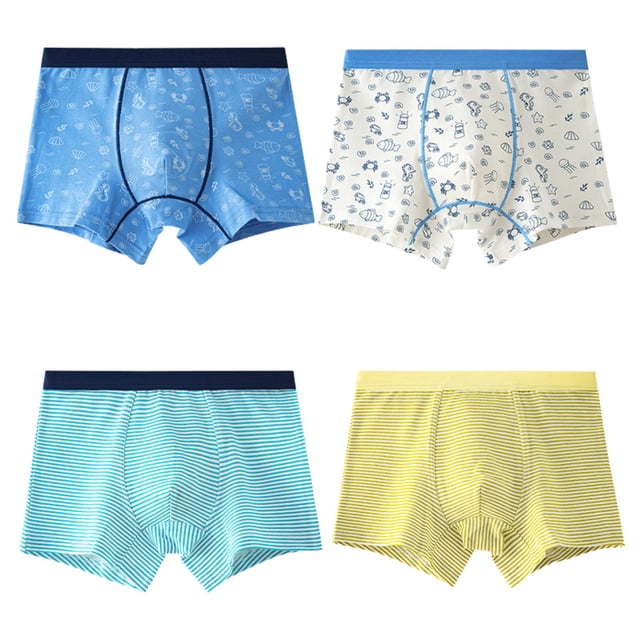 MIASHUI Boys Cotton Boxer Briefs Comfortable Underwear Cute Cartoon Underpants 4 Pack,110