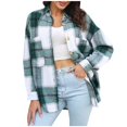 thumbnail image 1 of Pompotops Women's Lattice Recreational Long Sleeve Lapel Tops Clearance, 1 of 7