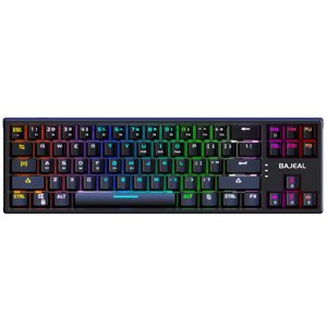 BAJEAL K71 Clavier mécanique filaire 71 Keys Gaming clavier avec RGB Light Effect Blue Switch Câble de données amovible noir