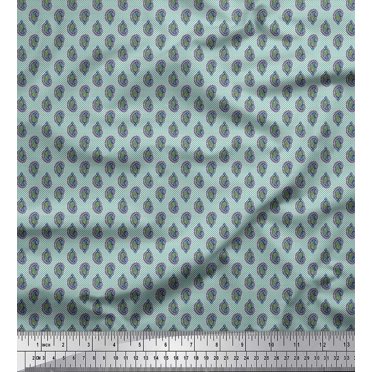 Soimoi Rayon Fabric Dot & Paisley Small Decor Fabric Printed Yard 42 Inch Wide