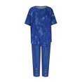 thumbnail image 4 of Ensembles Assortis pour Femmes Imprimé Col Ras du Cou Manches Courtes Chandail à Enfiler Hauts + Pantalon Ensemble de Pantalons Ensembles d'Été pour Femmes en Liquidation, 4 of 6