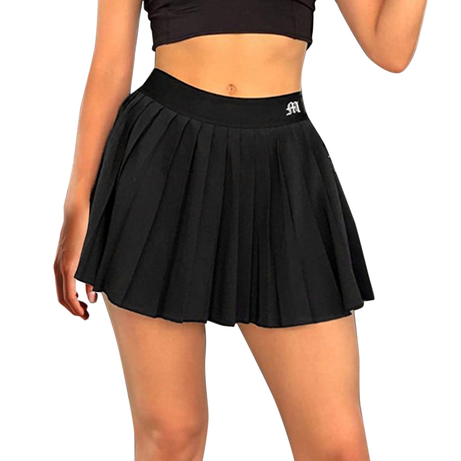 Kcodviy Women's Solid Color European Bed Skirt Twin Bed and Letters Embroidered Pleated Ruffle Skirt Half Skirt