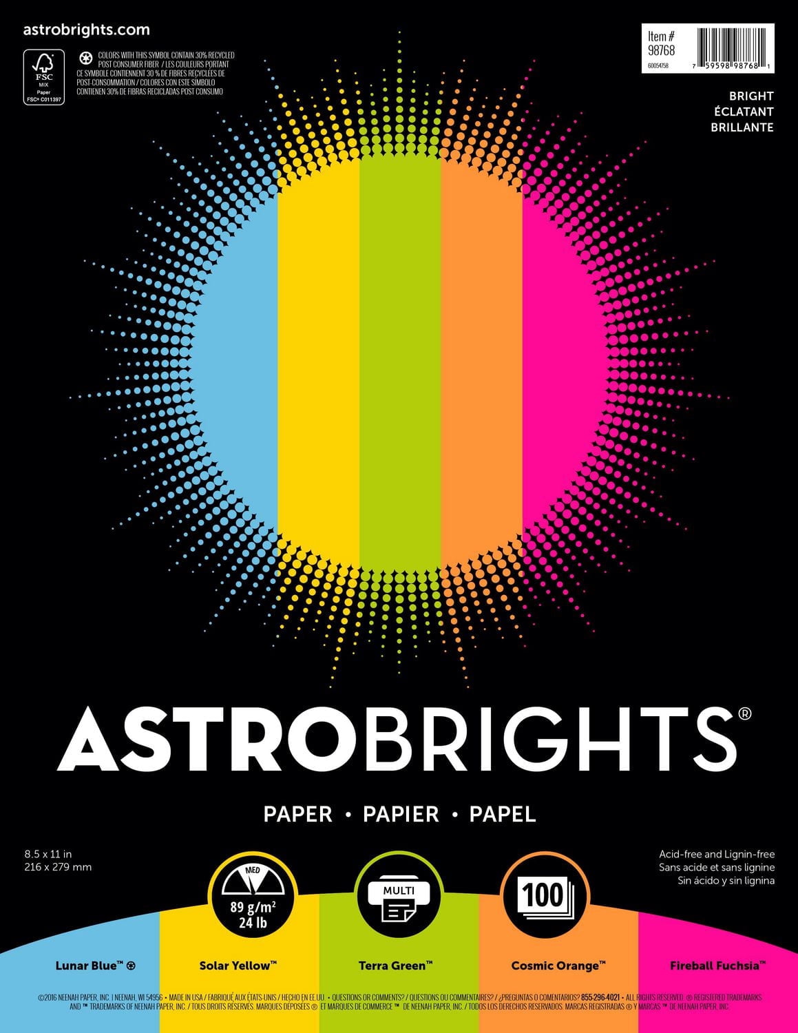 Astrobrights "Bright" 5-Colour Paper Assortment