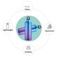 thumbnail image 2 of Bouteille d'Eau 750 ml avec Mousqueton, Bouteille d'Eau Portable en Aluminium Réutilisable et Étanche, Convient à la Randonnée, aux Sports de Plein Air, au Gym et au Entraînement Physique, 2 of 8