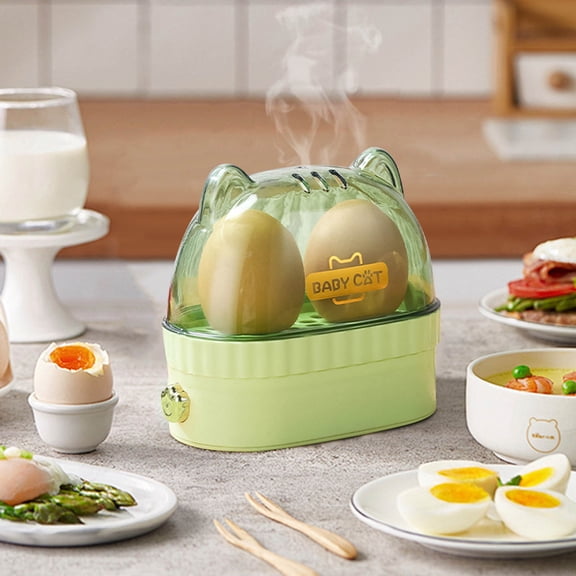 Cuiseur Vapeur Électrique pour Oeufs avec Arrêt Automatique, Bouilloire à Oeufs pour Maison, Dortoir, Bureau, Voyage, Capacité de 2 Oeufs, Cuisson Réglable, Vapeur à 360°